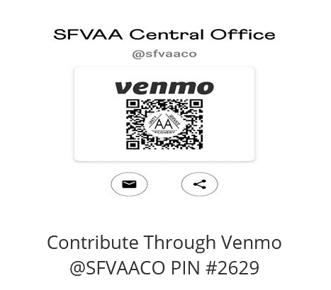 Código QR de Venmo para la Oficina Central de SFVAA (@sfvaaco)